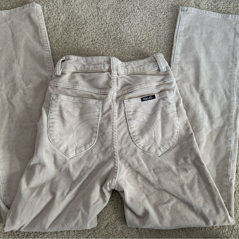 Rollas original high rise straight pants in beige corduroy
